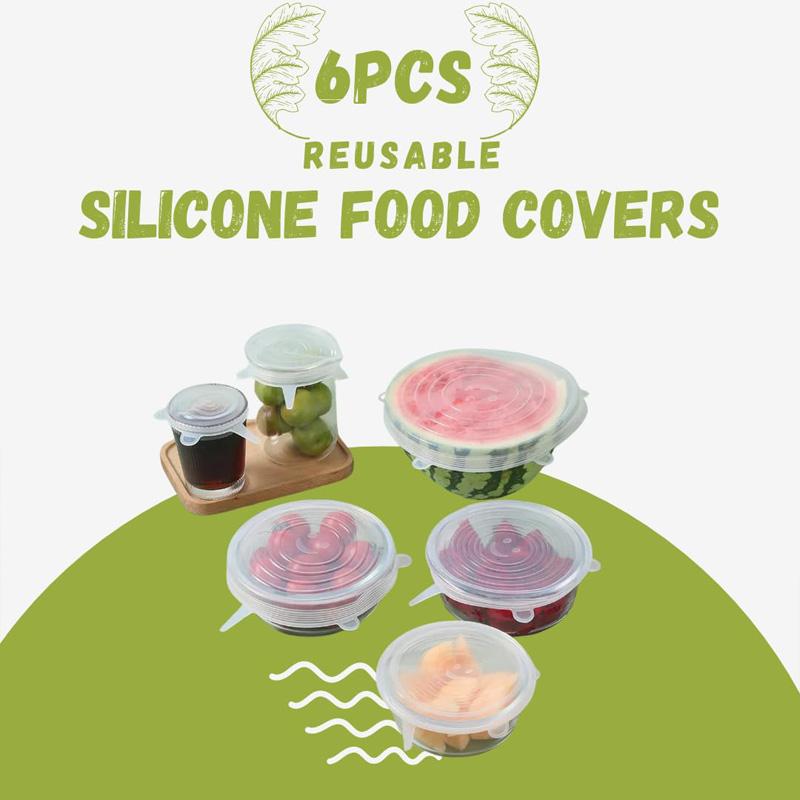 Kitchen Microwave Food Cover With 6 Silicone Lids, Extension Lid, Bowl Lid, Elastic Silicone Lid, Universal Adaptability Lid — view 2