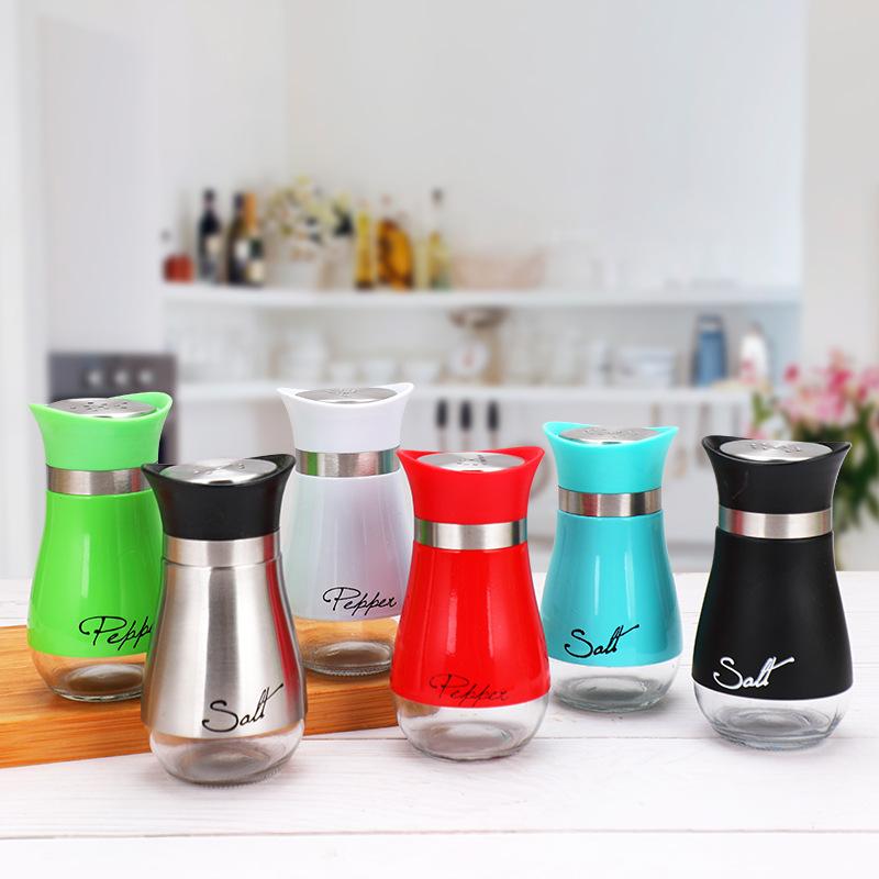 Salt And Pepper Shakers Set - Salt Containers For Gifts, Kitchen Decor, Home, RV, Camp, BBQ, 4 Oz Farmhouse Spice Dispenser With Glass Bottom, Set Of 2 — view 1