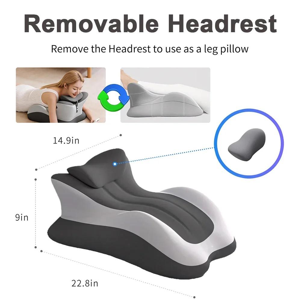Multifunctional Memory Foam Prone Reading Pillow With Removable Headrest And Arm Support For Bed — view 2
