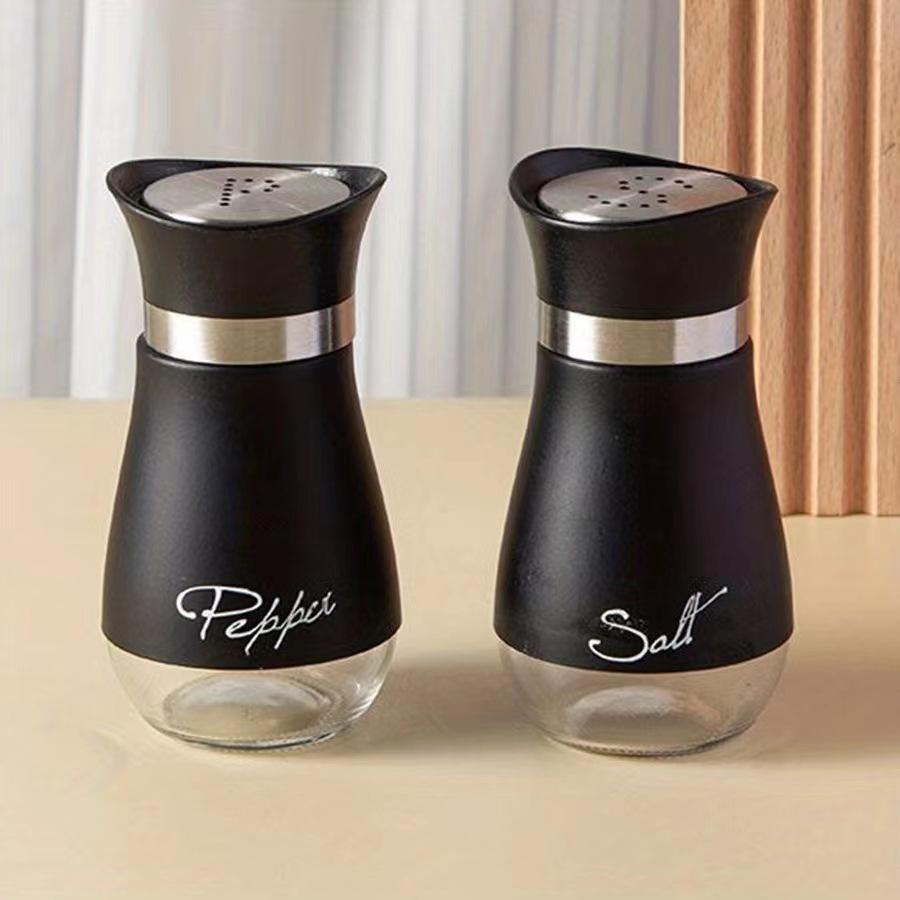 Salt And Pepper Shakers Set - Salt Containers For Gifts, Kitchen Decor, Home, RV, Camp, BBQ, 4 Oz Farmhouse Spice Dispenser With Glass Bottom, Set Of 2 — view 2